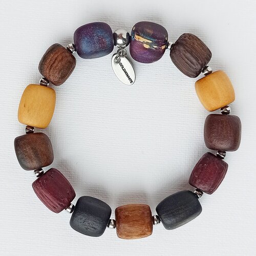 фото Браслет из экзотического дерева ручной работы goldikwhite 14 см