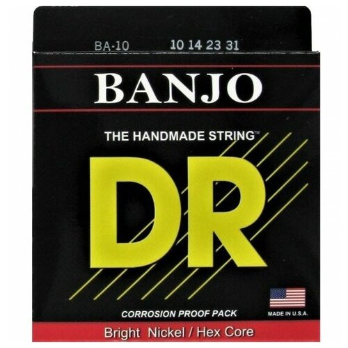 струны для банджо dr string ba 10 DR BA-10 струны для банджо тенор 10 - 14 - 23 - 31