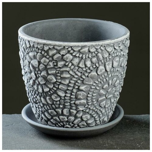 SUI Горшок Камешки серый бутон 3 215л 1493₽