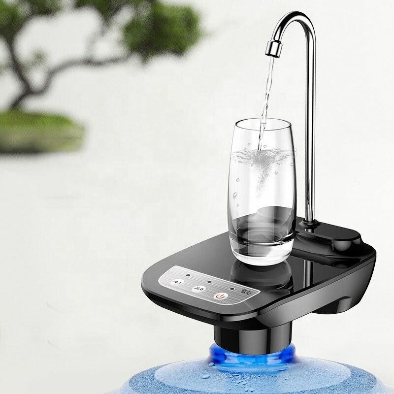 Автоматическая помпа для бутилированной воды с подставкой черная