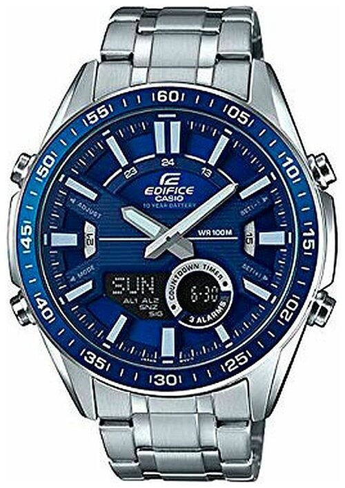 Наручные часы CASIO Edifice EFV-C100D-2AVEF, серебряный, синий