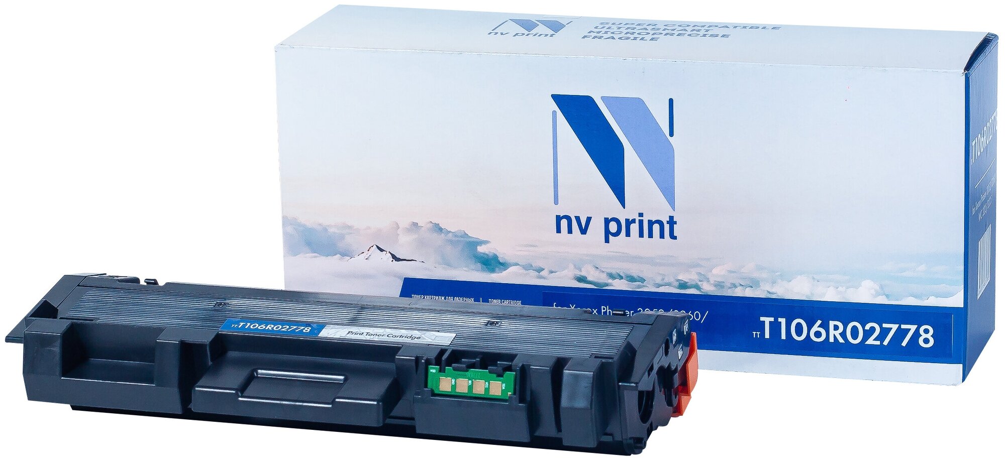 Лазерный картридж NV Print NV-T106R02778 для для Xerox Phaser 3052, 3260, WorkCentre 3215, 3225 (совместимый, чёрный, 3000 стр.)