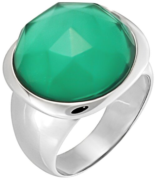 Кольцо Balex, серебро, 925 проба, агат, горный хрусталь, размер 16.5, зеленый