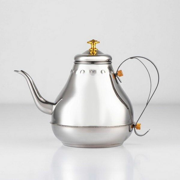 Чайник заварочный из нержавеющей стали "Леранс", 1.6 л, металлическое сито, цвет хромированный