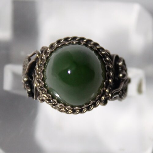 Кольцо True Stones, нефрит, размер 18, зеленый кольцо нефрит true stones