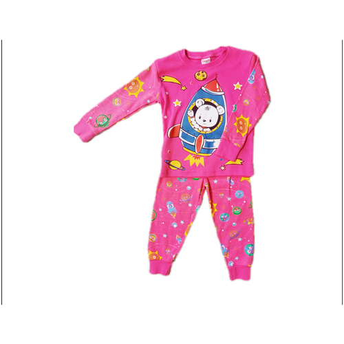Пижама Россия, шорты, футболка, пояс на резинке, размер 110-116, розовый