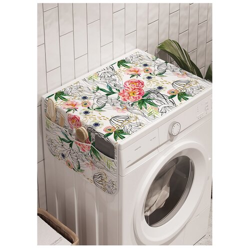 фото Органайзер для хранения "медузины пионы" на стиральную машину, 45x120 см ambesonne