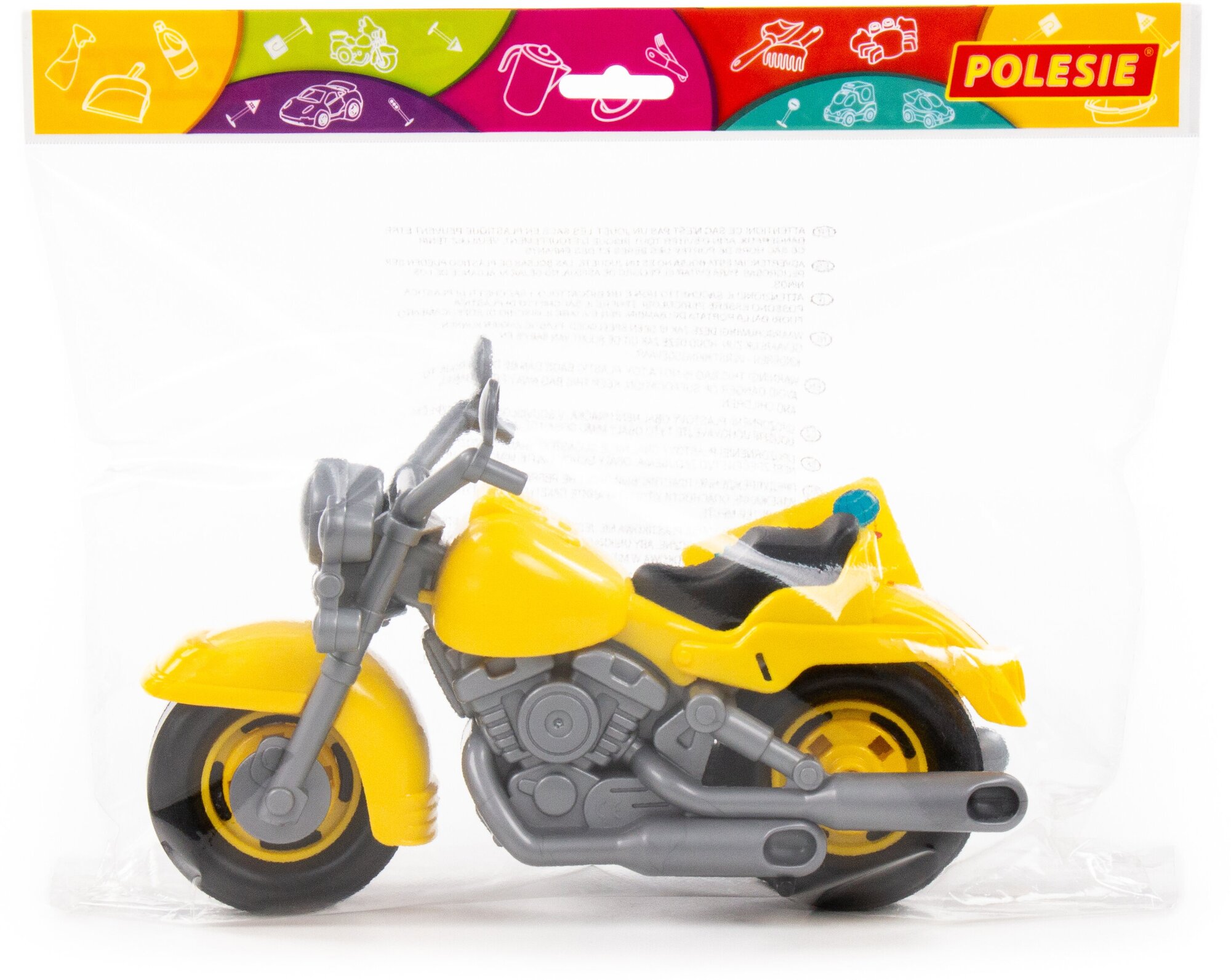 Мотоцикл Полесье Кросс желтый 27 см - фото №11