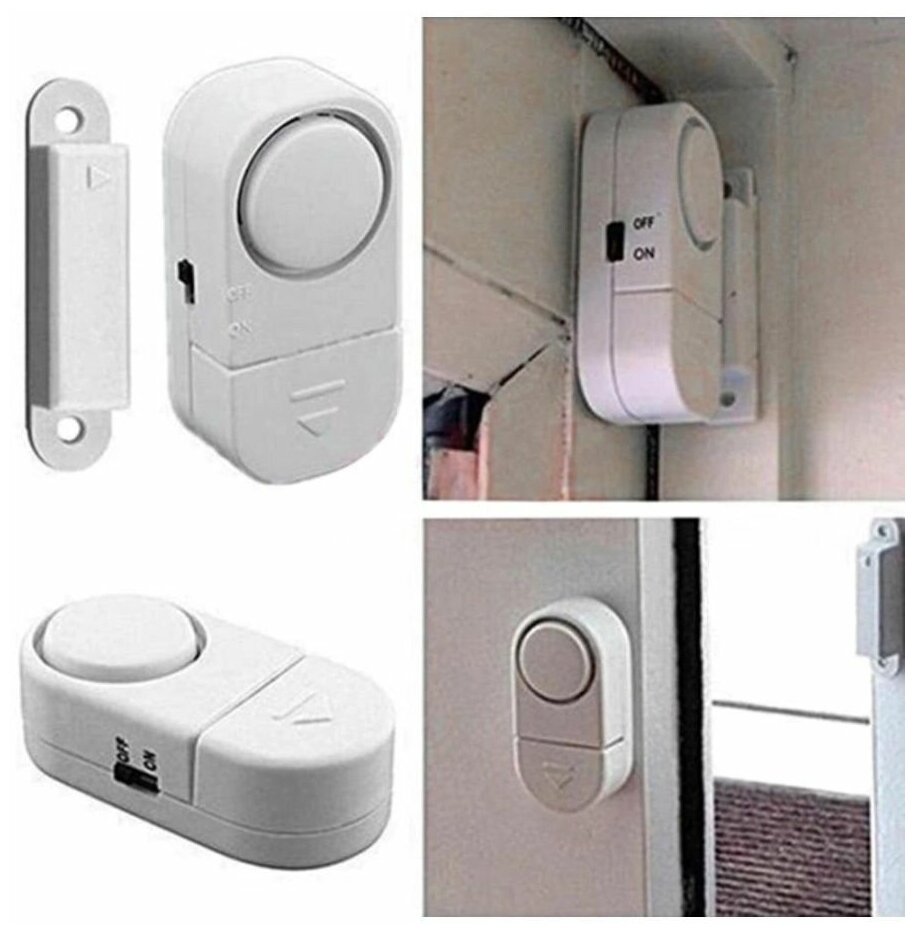 Беспроводная оконная дверная охранная сигнализация с магнитным датчиком, беспроводная сигнализация для окон и дверей, сигнализация на окна, двери - фотография № 4