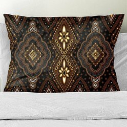 Подушка декоративная / Марокканские узоры, велюр / Горький шоколад / подарок / подушка диванная / подушка для интерьера.