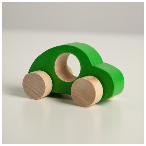 Деревянная игрушка Каталка Машинка зелёная