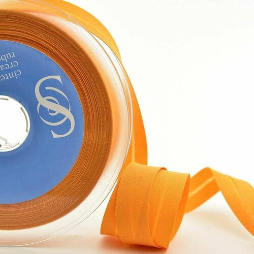 Лента, косая бейка хлопок 20 мм, 25 м, цвет оранжевый, 1 упаковка резинка бейка ширина 20 мм цвет оранжевый 25 метров