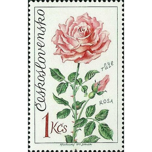 (1973-032) Марка Чехословакия Роза , III Θ 1982 023 марка чехословакия девушка и роза iii θ