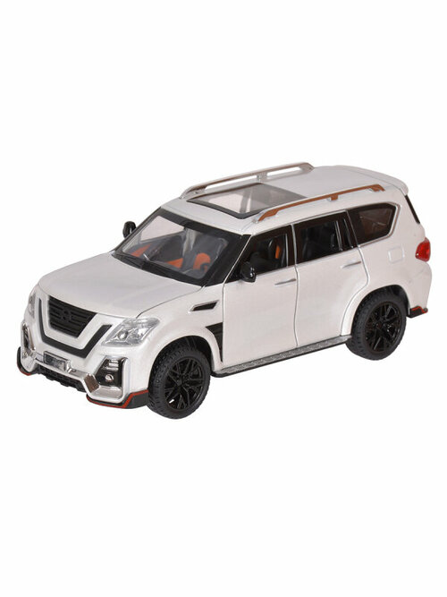 Машина металлическая MX 37754 Nissan Patrol свет и звук белый 1:24