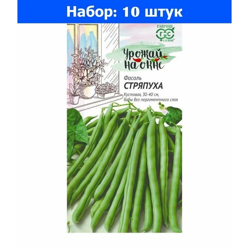 Фасоль Стряпуха зеленая спаржевая кустовая 5г (Гавриш) Урожай на окне - 10 пачек семян