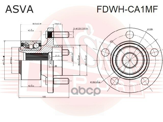 Ступица Передняя ASVA арт. FDWHCA1MF