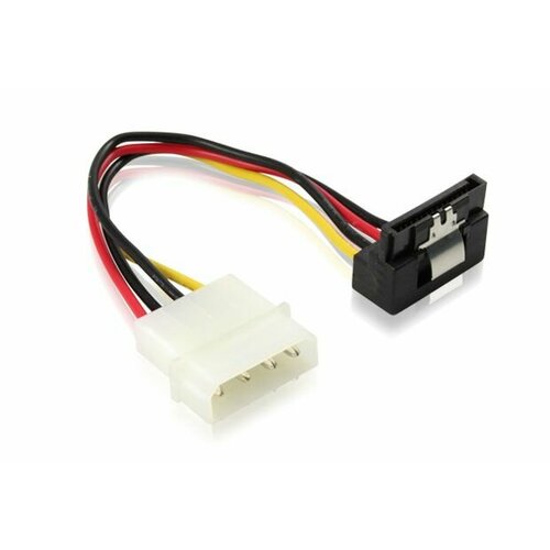 Кабель SATA питания 0.15 m GCR GC- ST202, MOLEX 4pin / SATA 15pin (угловой) железный зажим, медь, пакет Greenconnect GC-ST202 аксессуар кабель espada molex 4pin 4pin cpu 20cm e4mol4cpu