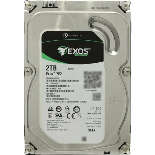 Жесткий диск Seagate 2F3100 2Tb 7200 SATAIII 35 HDD 1184000₽