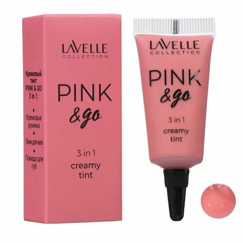 Тинт для щек, губ и глаз Lavelle Collection Pink & Go 3 в 1, тон 03 тинт для губ relove revolution тинт для губ и щек