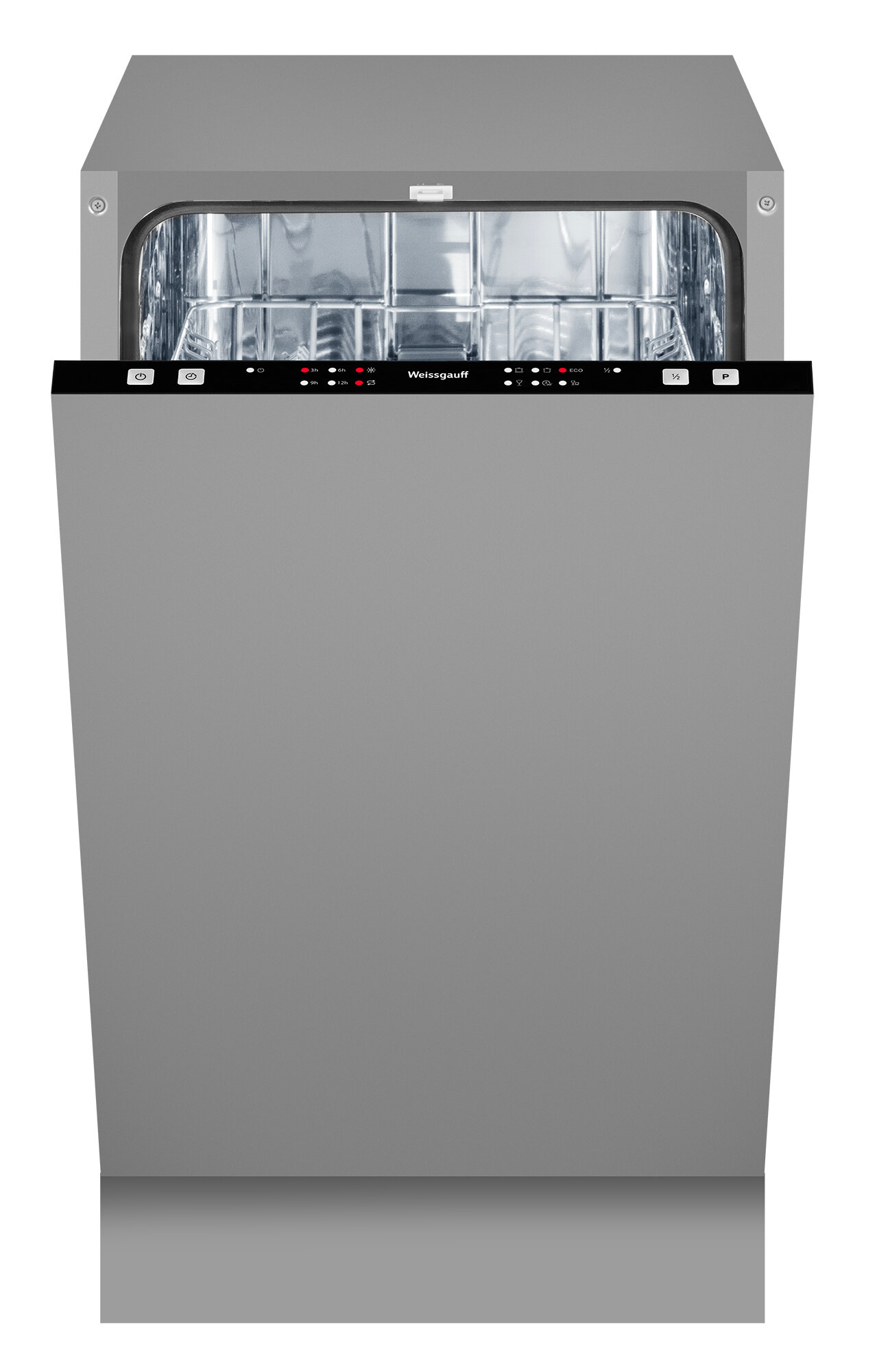 Встраиваемая посудомоечная машина Weissgauff BDW 4026,3 года гарантии, 9 комплектов посуды, 6 программ, Интенсивная, Эко, Стекло, Универсальная, 90 минут, Быстрая 30 минут, таймер, индикатор соли и ополаскивателя, электронное управление, дозагрузка посуды
