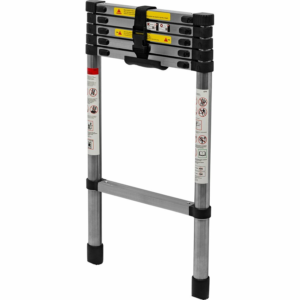 фото Лестница телескопическая стальная Raybe RS230 2,3 м