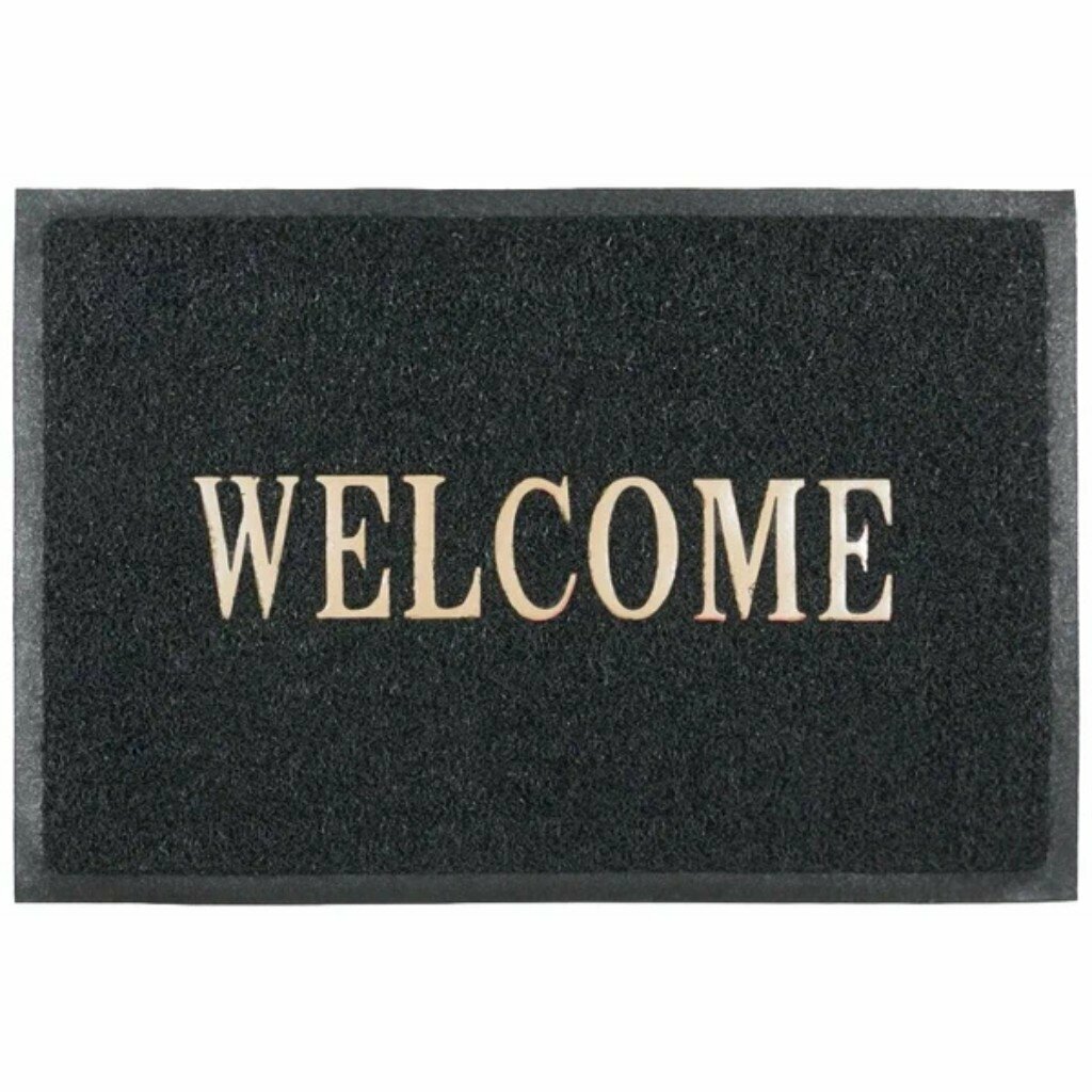 Коврик придверный 60х90 см прямоугольный резина черный Spongy Welcome Sunstep 38-453