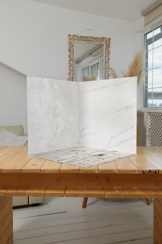 Изображение товара Фотофон для предметной съемки из пластика 4мм безбликовый 40*40 см - дерево-бетон