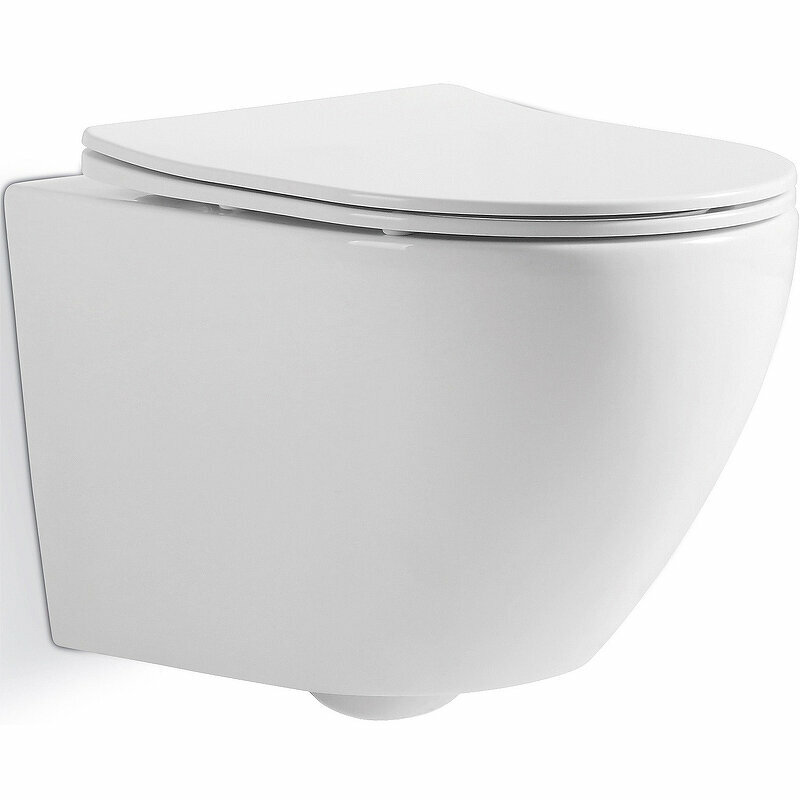 фото Унитаз CeramaLux 2197 подвесной Белый с сиденьем Микролифт
