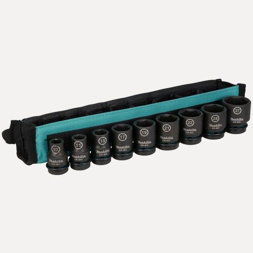 Изображение товара Набор ударных торцовых головок Impact Black 1/2" 9шт. Makita E-16617