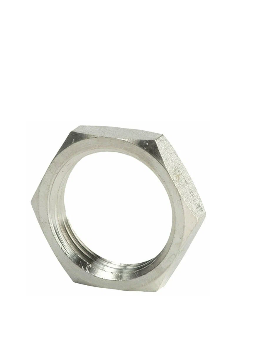 Контргайка для труб 1", латунь, никелированная, резьба внутренняя — фото 1