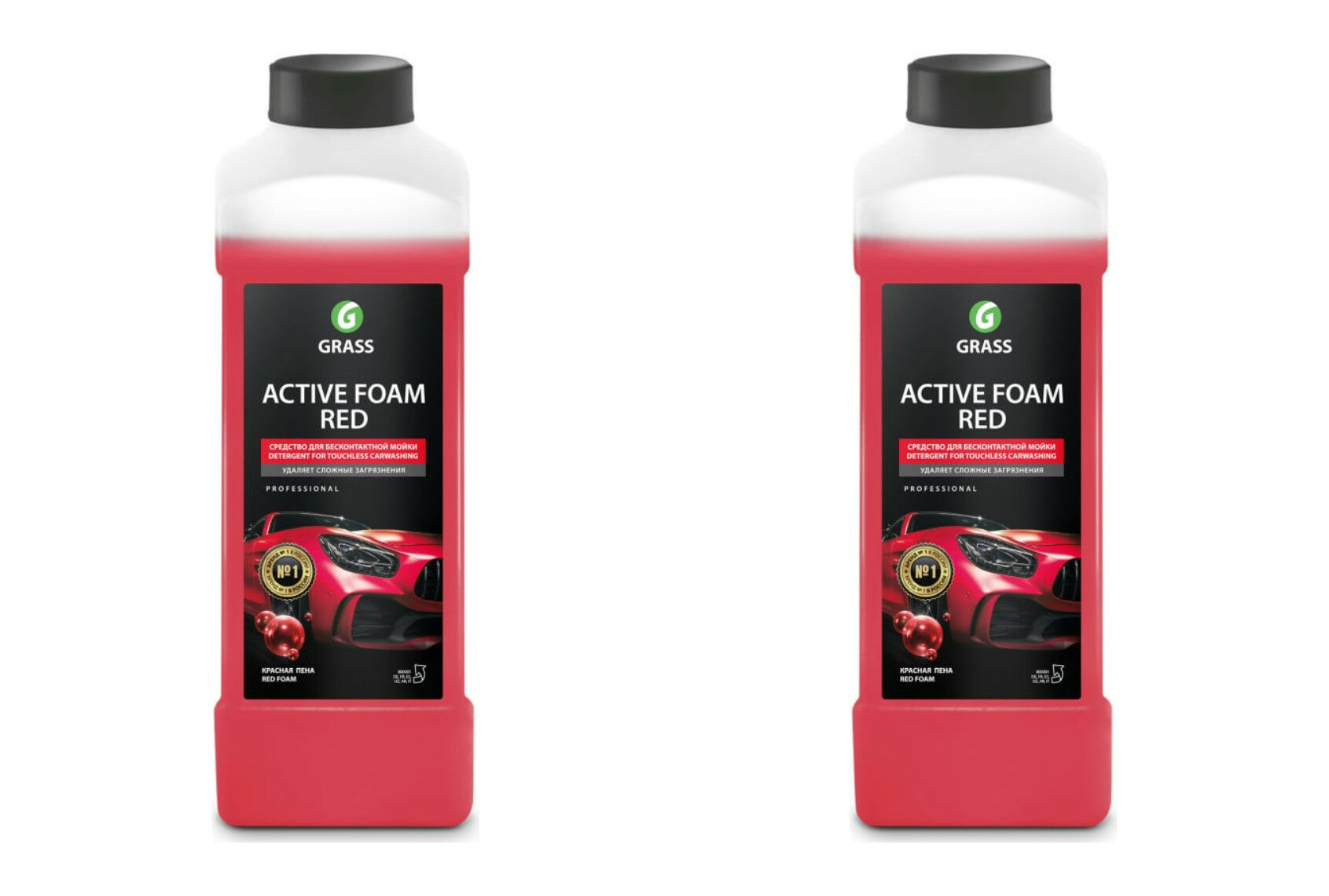 Автошампунь Grass для бесконтактной мойки Active Foam Red, 1000 мл, 2 шт.