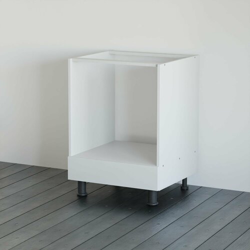 Кухонный модуль напольный под духовой шкаф 60 см Валенсия без столешницы, на ножках, белый