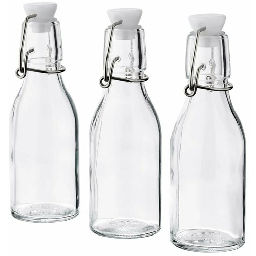 Икеа набор бутылок коркен 3 шт 150 мл прозрачный 680₽