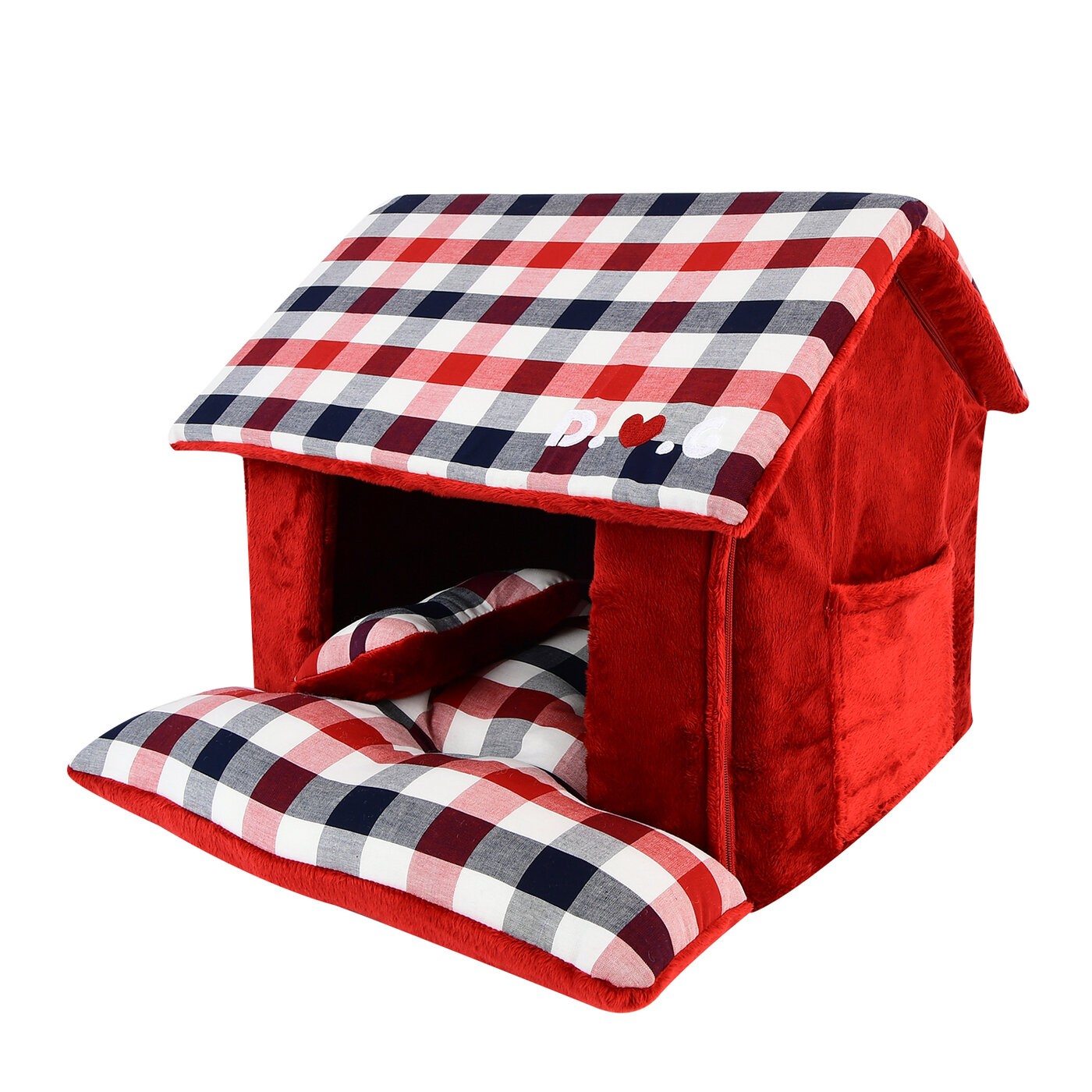 Домик для животных PUPPIA "BEAUFORT HOUSE", красный, 43х40х36см (Южная Корея)