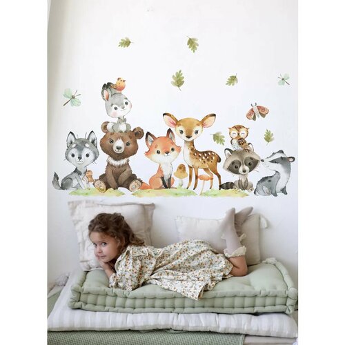 Наклейки на стену детские интерьерные декор мишка