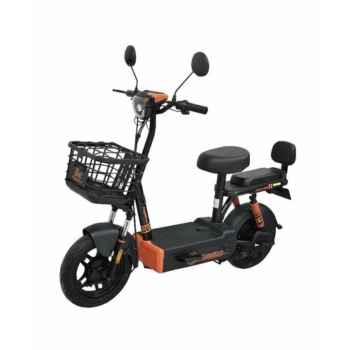 Электросамокат Kugoo Kirin EC 02 самокат с сиденьем и корзиной/Самокат электрический/Мощность 500Вт оранжевый, черный, оранжевый