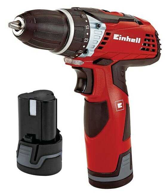 Акк.дрель EINHELL TE-CD 12 Li mit 2. Akku (4513602) 12.0В 2x1.3Ач LiION 10мм 0-1200об/мин 25Нм кейс - фото №1