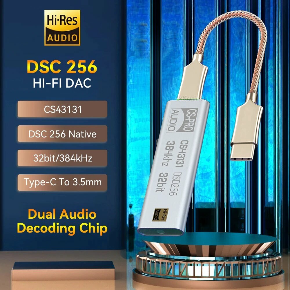 ЦАП-усилитель CS43131 для наушников USB Type C, For iOS Android PC — фото 1