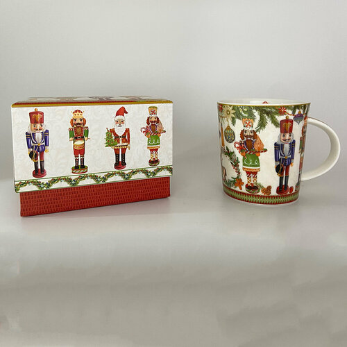 Набор кружек из фарфора 2шт - 320мл, в подарочной упаковке с лентой и ручкой