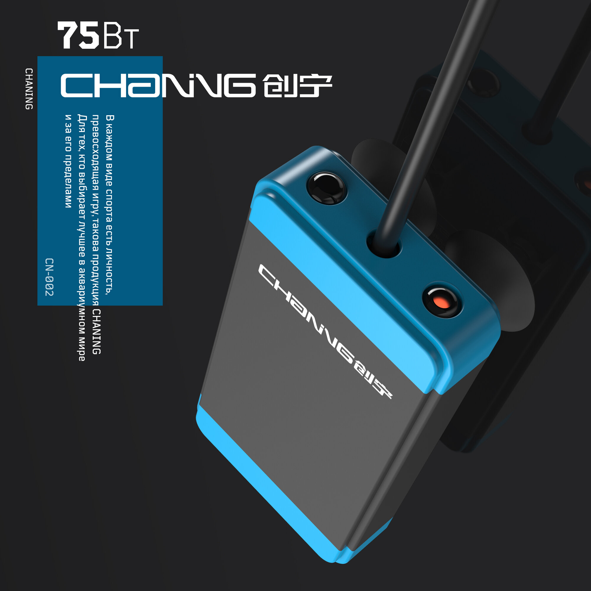 Нагреватель для аквариума CHANING CN-002, погружной, мощность 75 Вт, защита IPX8