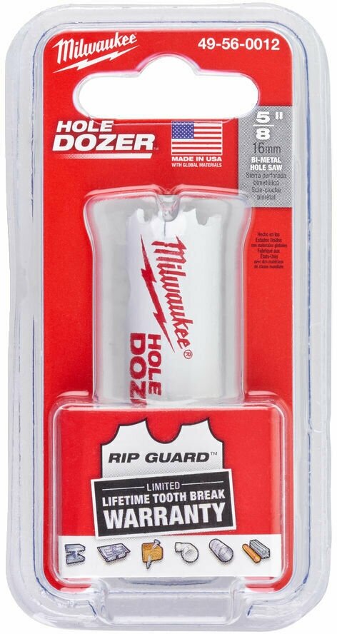 Коронка биметаллическая Milwaukee 49560012, резьба 1/2", 16мм Оригинал