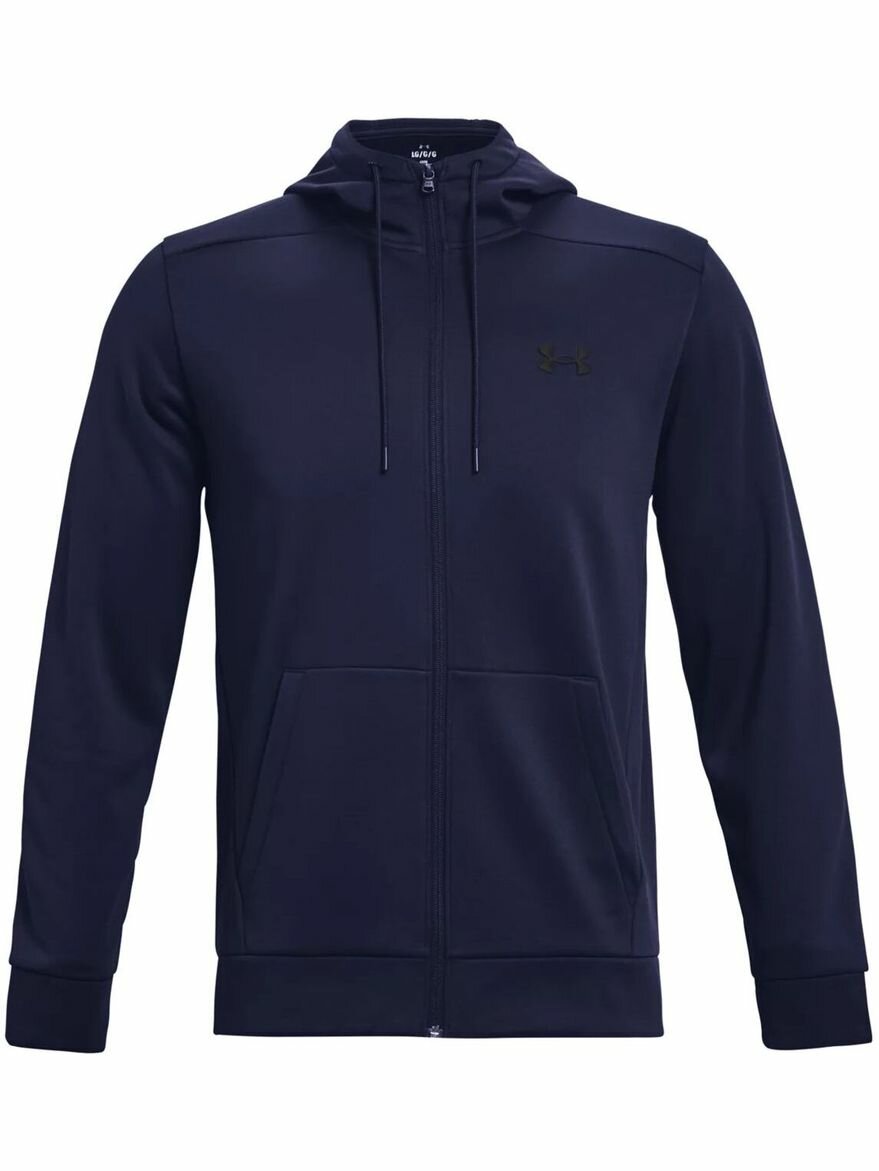 Толстовка Under Armour Armour Fleece Fz Hoodie, размер XL, , синий/черный — фото 1