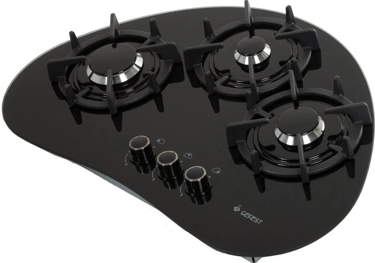 Встраиваемая варочная поверхность Gefest СГ СН 2120, черный, 3 конфорки, закаленное стекло