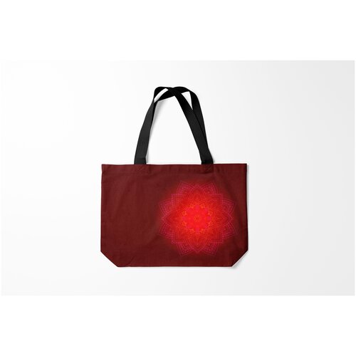 фото Сумка-шоппер / 46х35 см / популярные иллюстрации / узоры красная мандала burnettie
