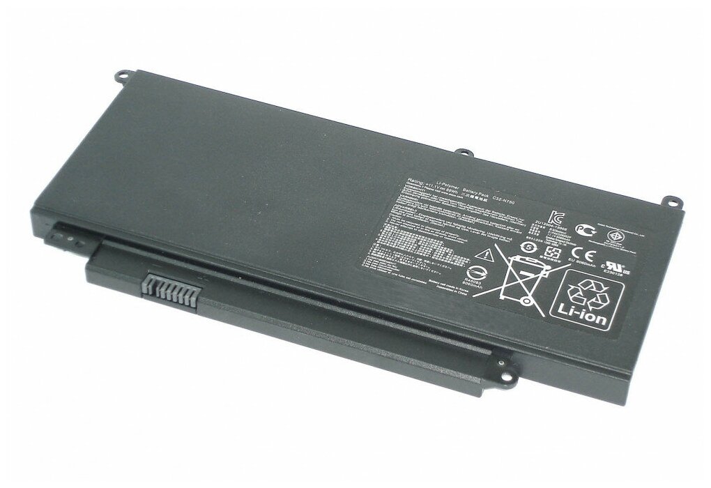 Аккумулятор для ноутбука Asus N750JK (C32-N750) 11.1V 6060mAh 69Wh, черный, HC/ORG