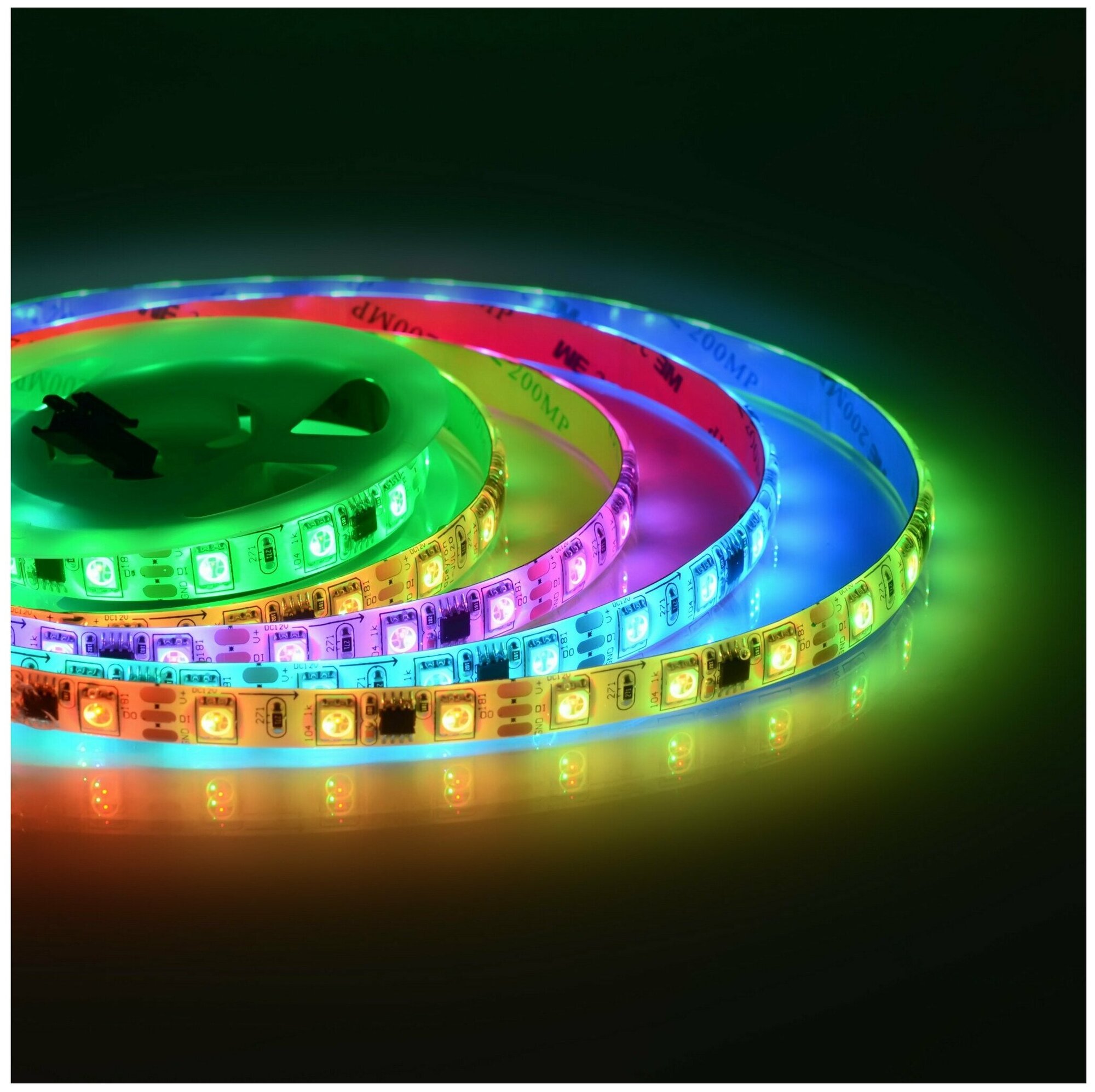 Светодиодная лента Apeyron 7,2W/m 30LED/m 5050SMD разноцветная 5M 38BL - фотография № 10