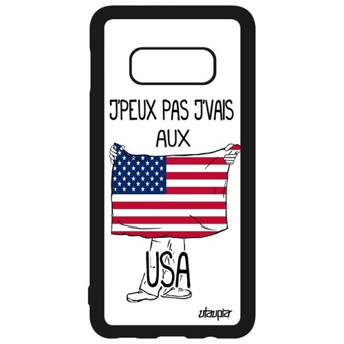фото Противоударный чехол на смартфон // galaxy s10e // "еду в сша" принт патриот, utaupia, белый