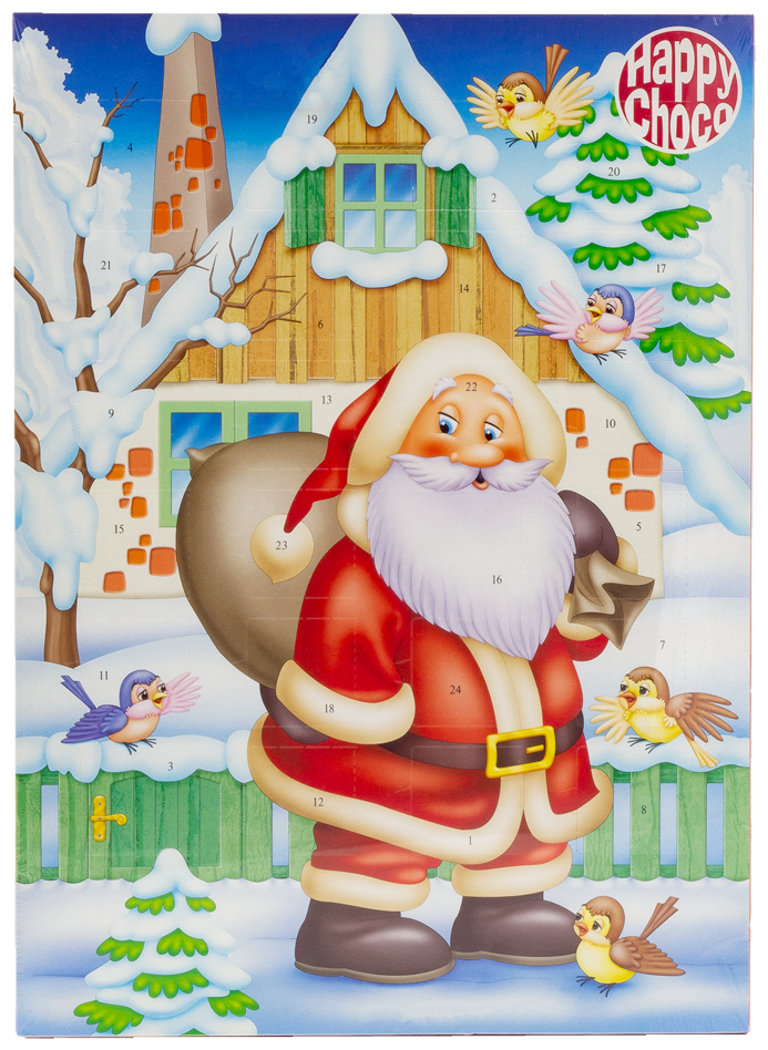 Шоколад молочный Chocoland Рождественский календарь Санта Клаус 50г - фотография № 1