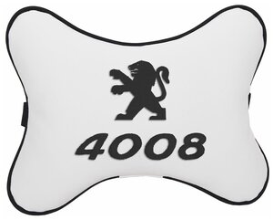 Фото Автомобильная подушка на подголовник экокожа Milk c логотипом автомобиля PEUGEOT 4008