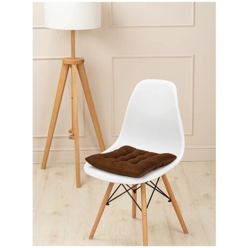 Подушка с лузгой гречихи Bio-Line/Декоративная подушка из гречневой лузги/Подушка на стул/Гипоаллергенная/35*35 см/ Шоколадный